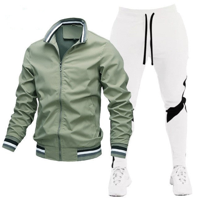 Street Running Sports Teen Jacke Stitching Printing Jogginghose Anzug