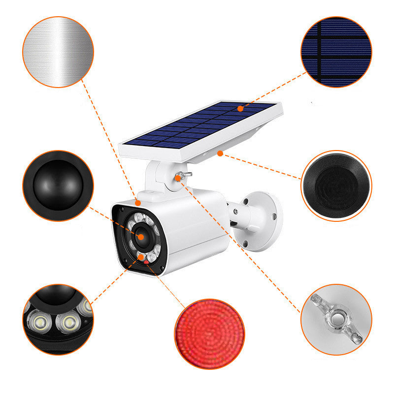 Courtyard Creative Solar Simulation Camera Search Light Product information: Specification classification: ABS shell 18 lights, ABS shell 8 lights, ABS shell 20 lights Protection level: IP67 Light source type: led Rated power: 5 (W) Type: Solar Garden Lig