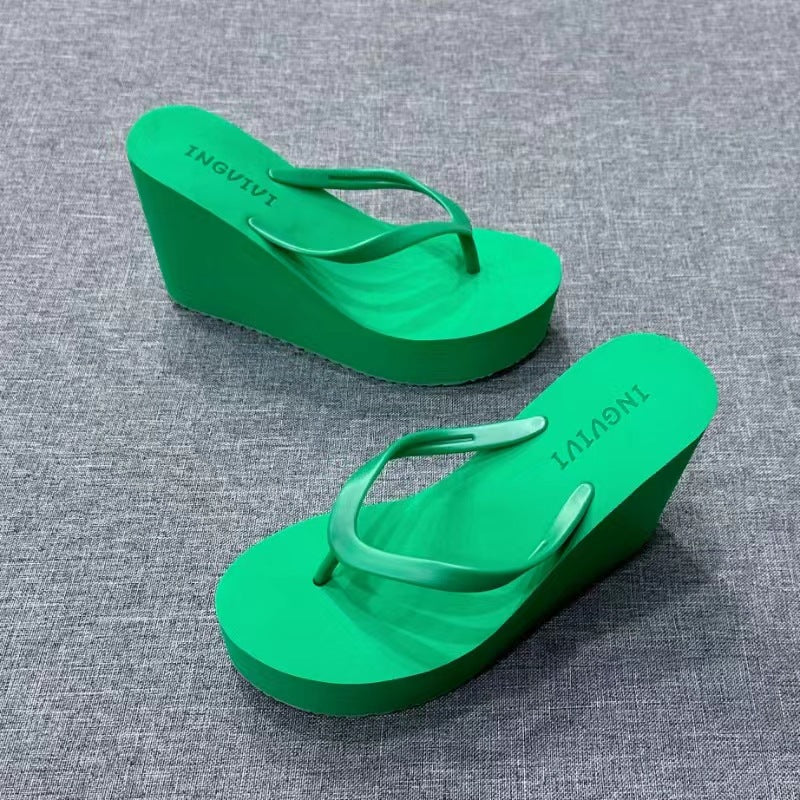 Damen-Slipper mit hohem Absatz, Sommerplattform