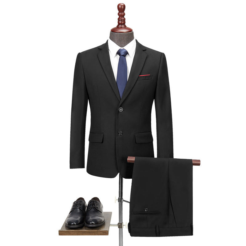 Men's Casual Business Suit Two-piece Suit Plus Size Work Ball Suit Men