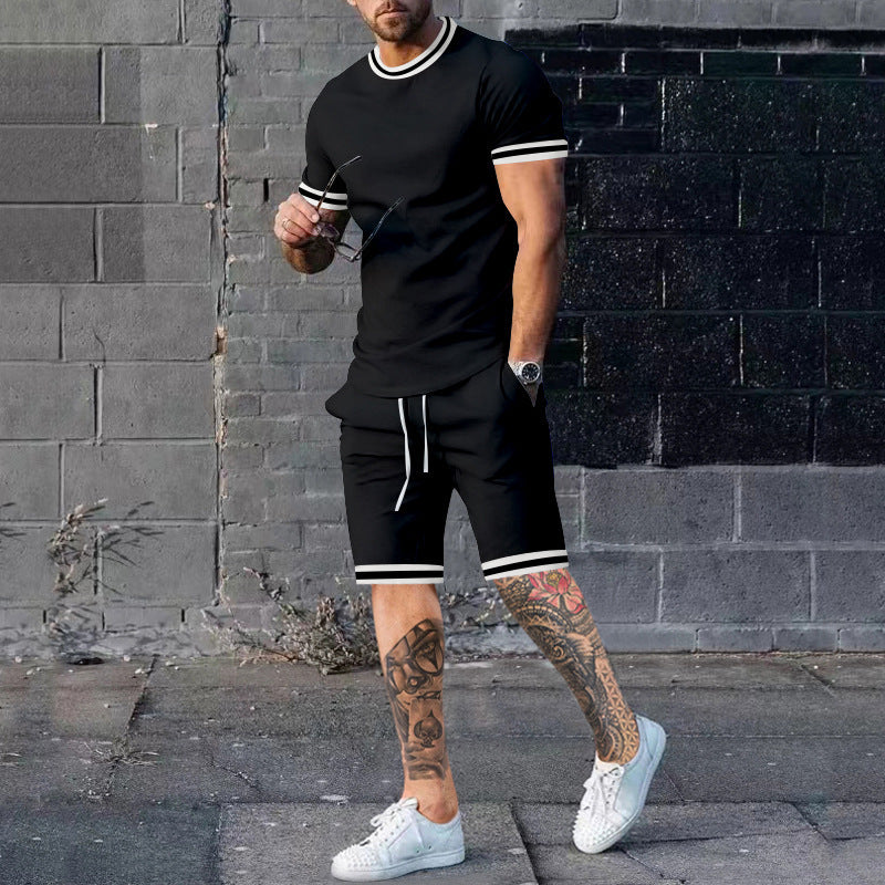 Men's Pullover Short Sleeve Shorts Set