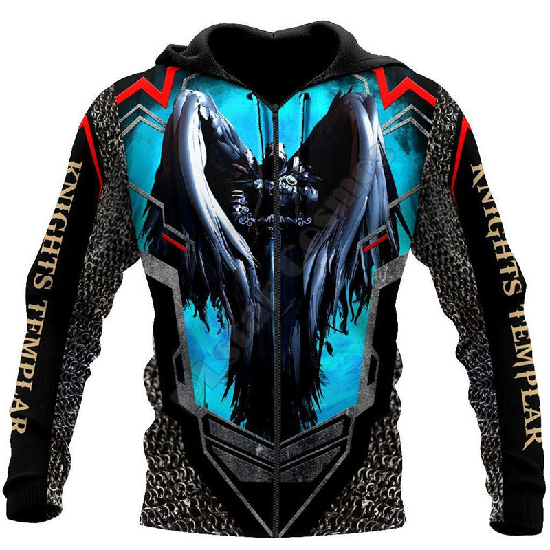 New Men's 3D Digital Jesus Print Long Sleeve Sweatshirt