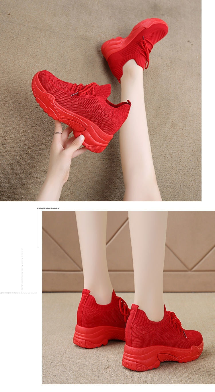 Fly Woven Mesh Casual Sneaker Breathable Platform Shoes