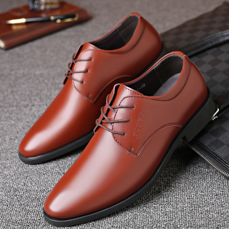 Men's British Korean Style Casual All Match Soft Leather Shoes