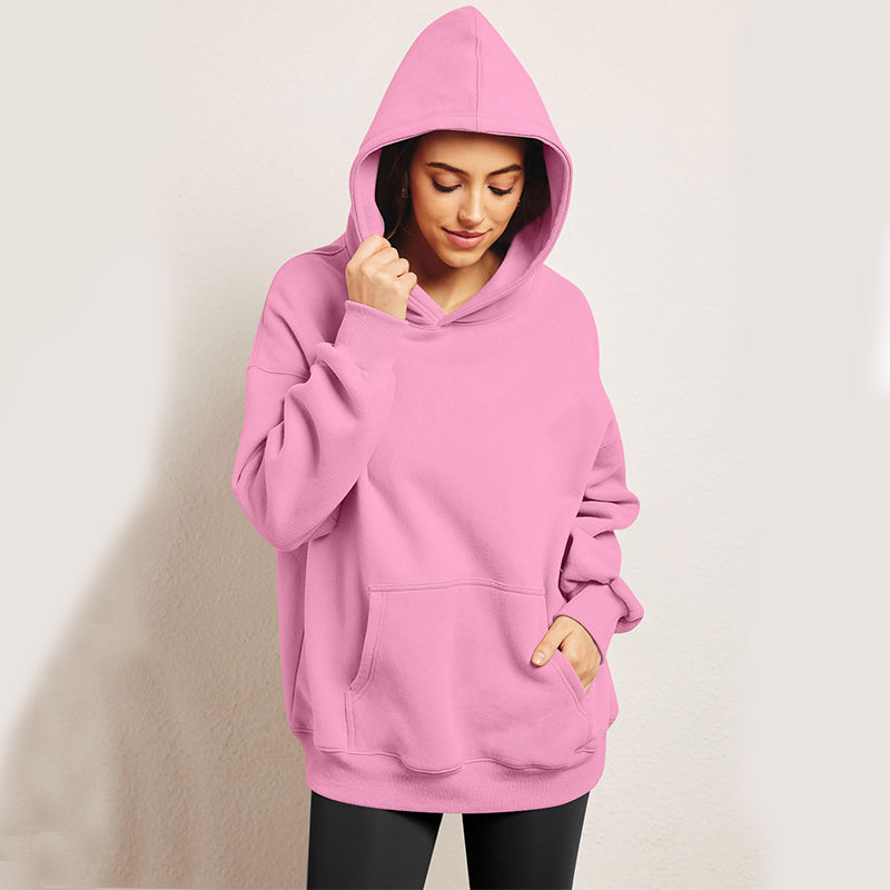 Übergroße Damen-Kapuzenpullover, Fleece, lockere Sweatshirts mit Tasche, langärmelige Pullover, Hoodies, Pullover, Winter- und Herbst-Outfits, Sportkleidung