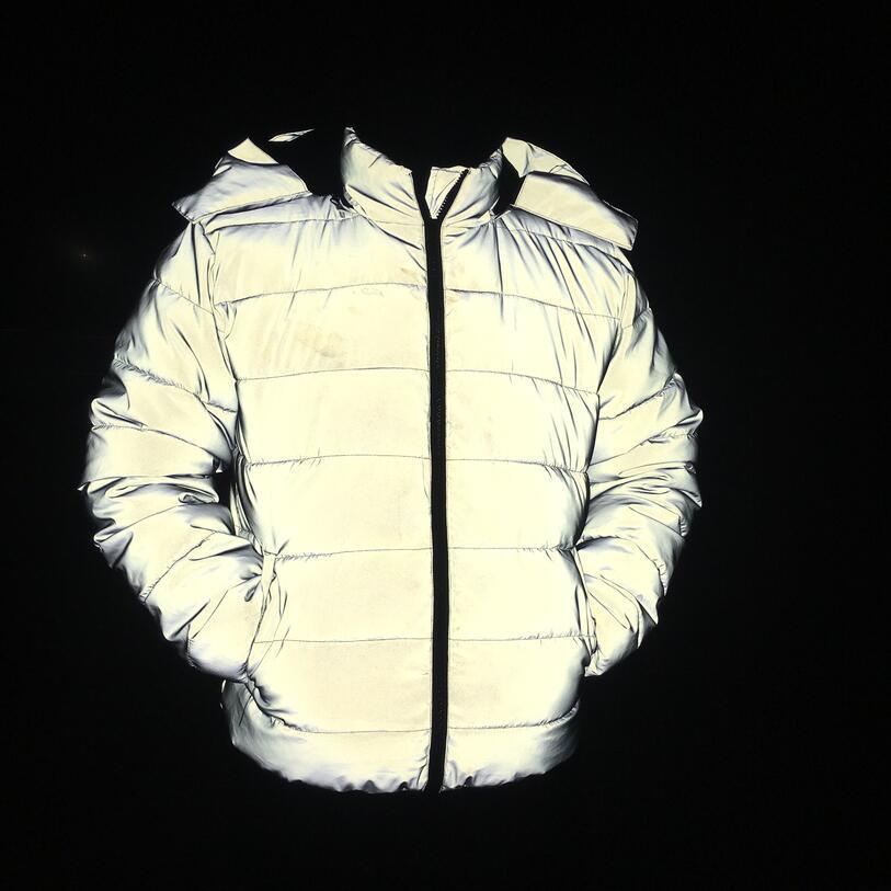 Reflective Light Winter Jacket Coat Women Men Thick Warm