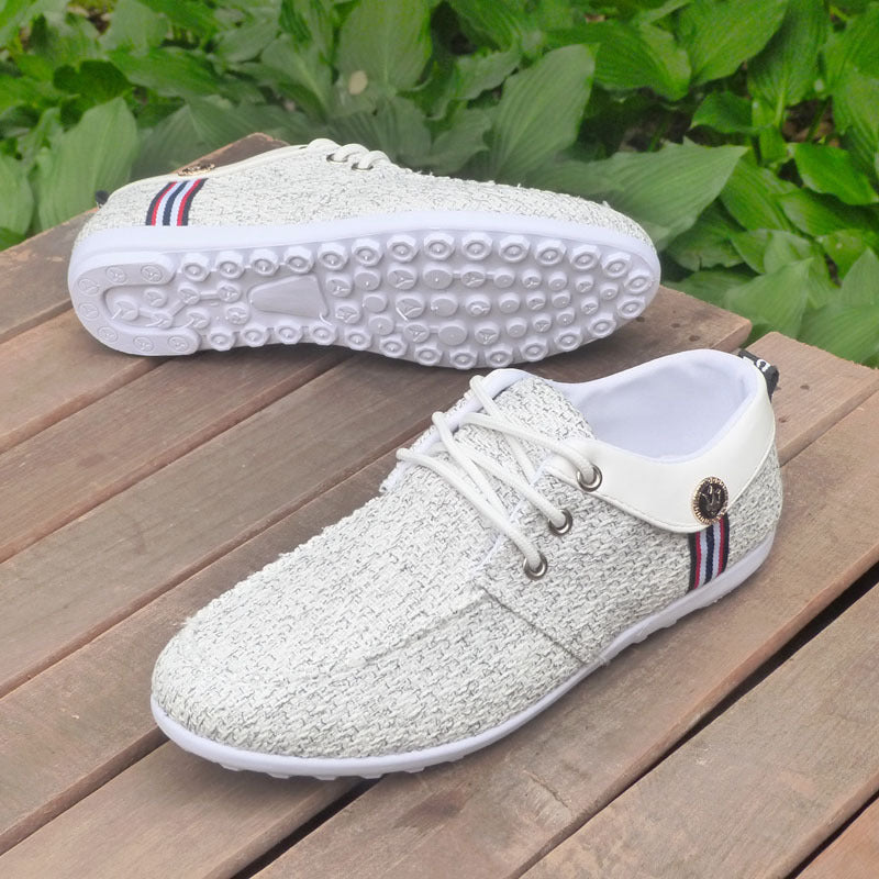 2024 Solid Color Non-slip Men Driving Shoes Spring Autumn New Leather Breathable Men's Peas Shoes British Casual Sneakers