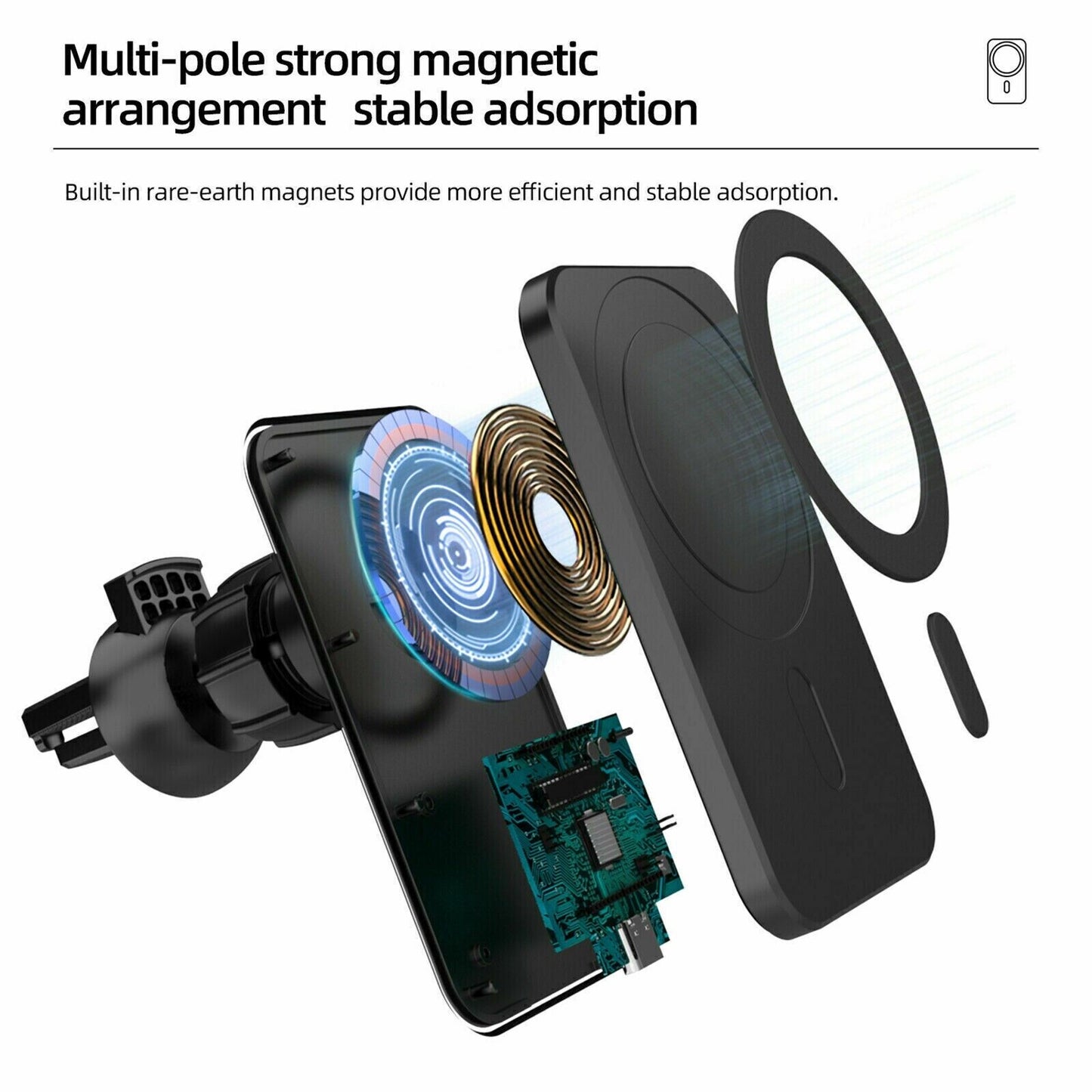 Magnetische drahtlose Ladegeräte Auto Air Vent Ständer Telefonhalter Mini QI Schnellladestation für Telefon