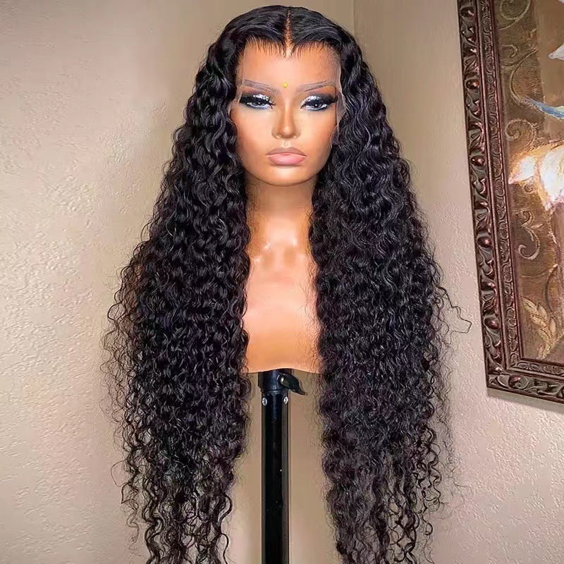 Front Lace Wig Women's Long Curly Hair Chemical Fiber Wig