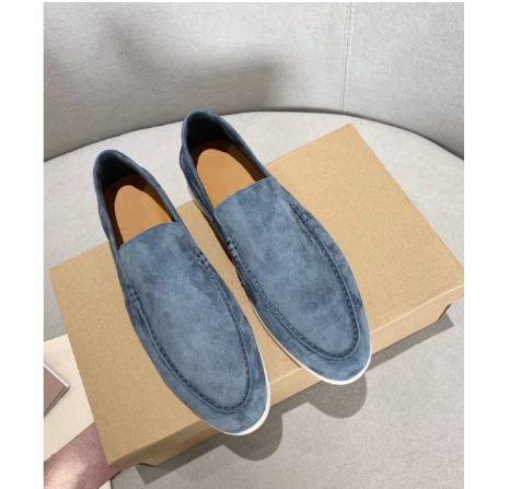 Men's Beef Tendon Soft Soled Flats Comfortable Slip-on Suede Casual Shoes