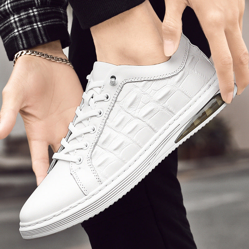 Leather Shoes Breathable Pattern Casual Sneakers