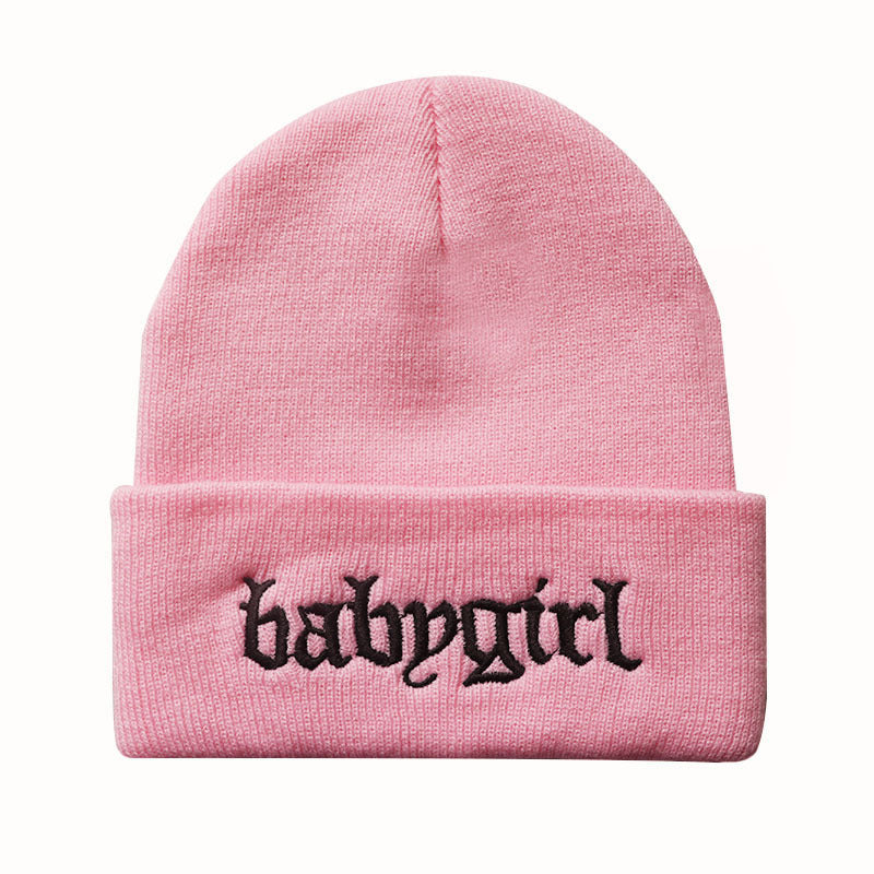 Embroidered Knitted Hat Warm Pullover Hip Hop