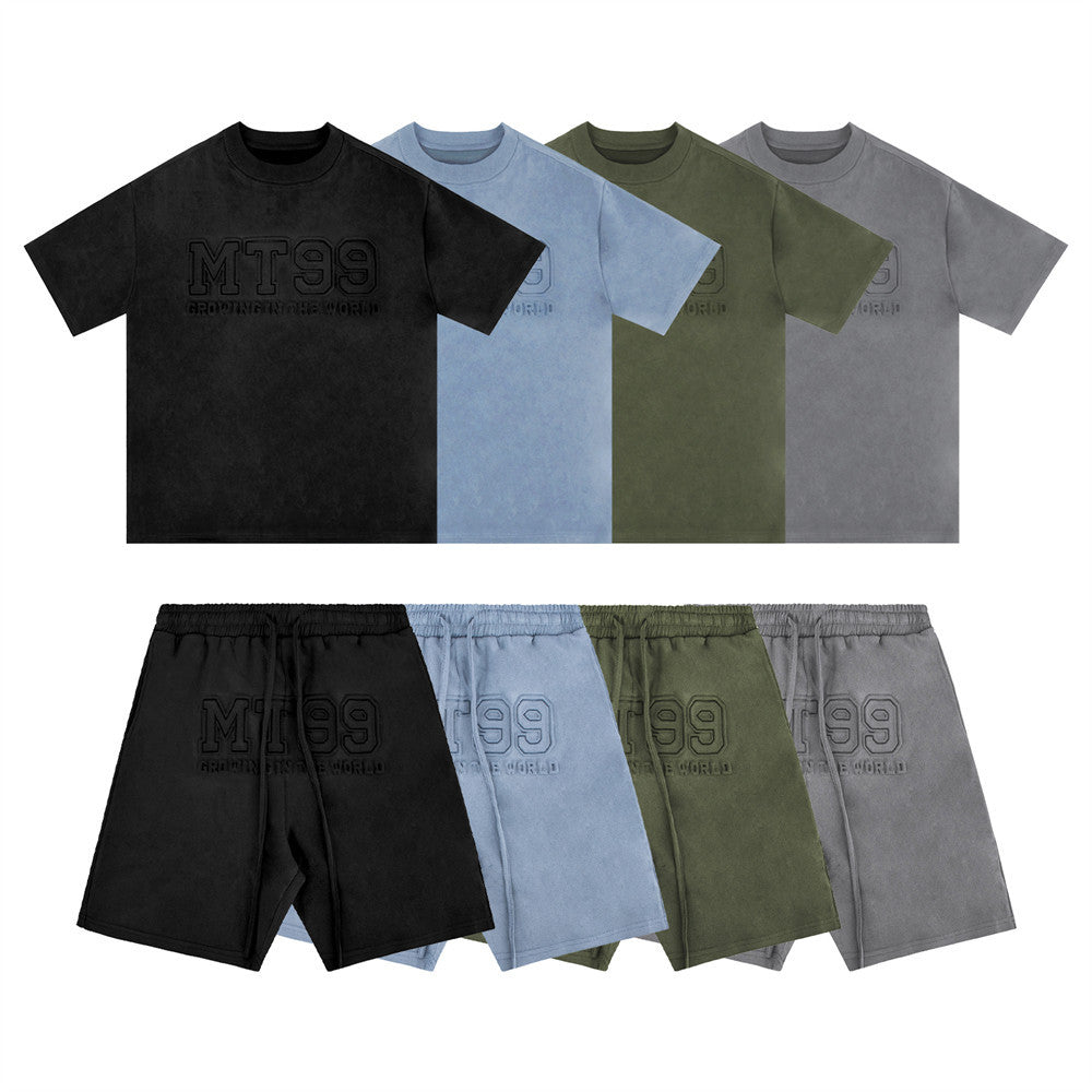 Japanese Simple Short-sleeved T-shirt Sports Shorts Two-piece Set