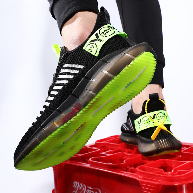 Casual running shoes flying woven breathable shoes