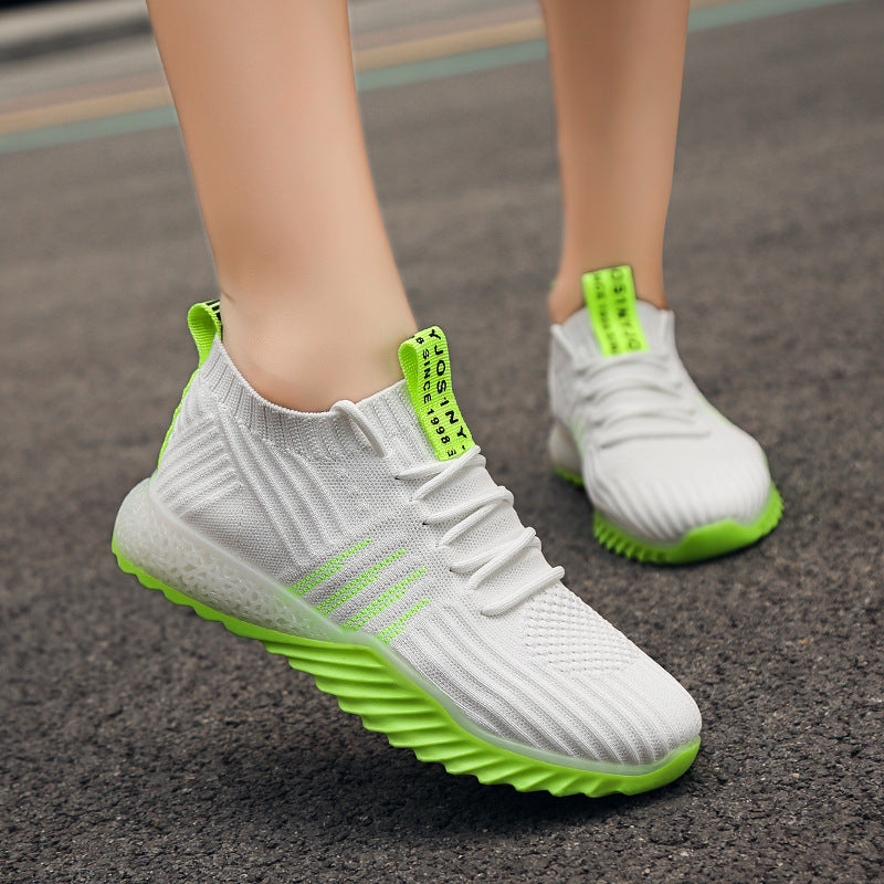 Flying woven colorful mesh shoes