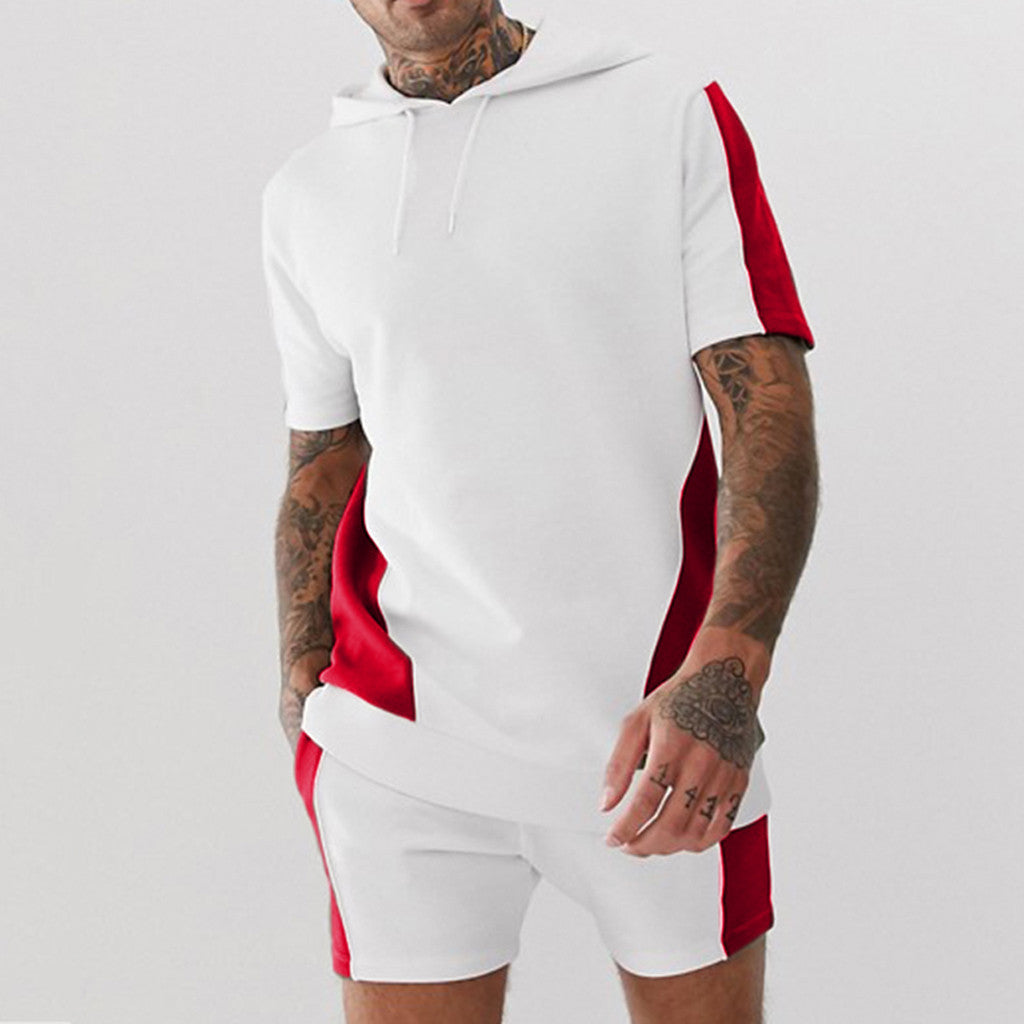 Men's hooded colorblock t-shirt