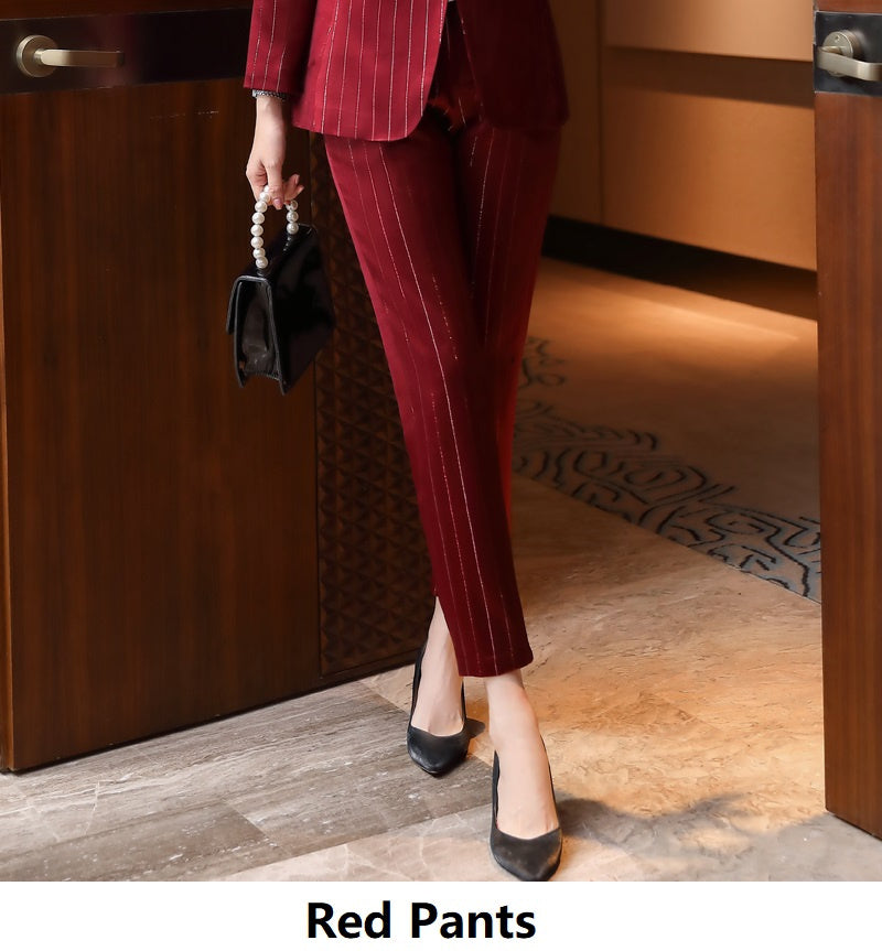 Acetate Satin Suit Professional Women's Pants Suit Small Suit