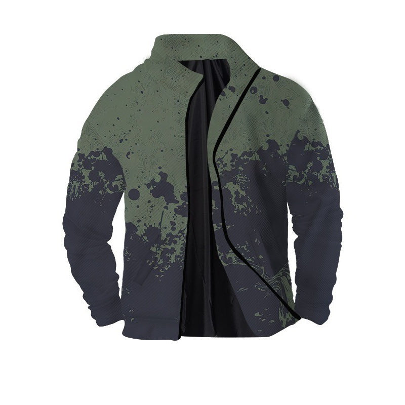 Men's Twill Digital Printing 3D Zipper Jacket