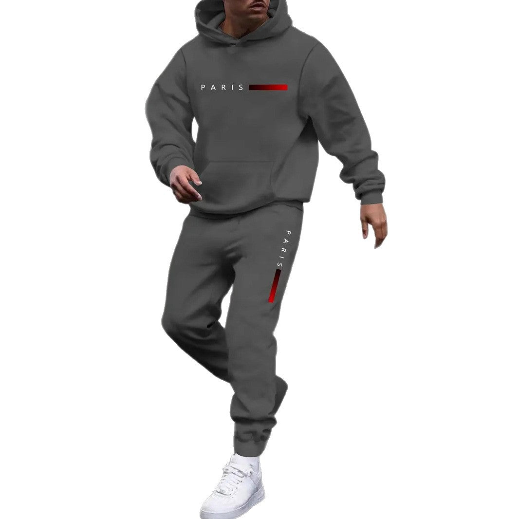 Men's Sweater Sport Pants Suit Printed Fashion