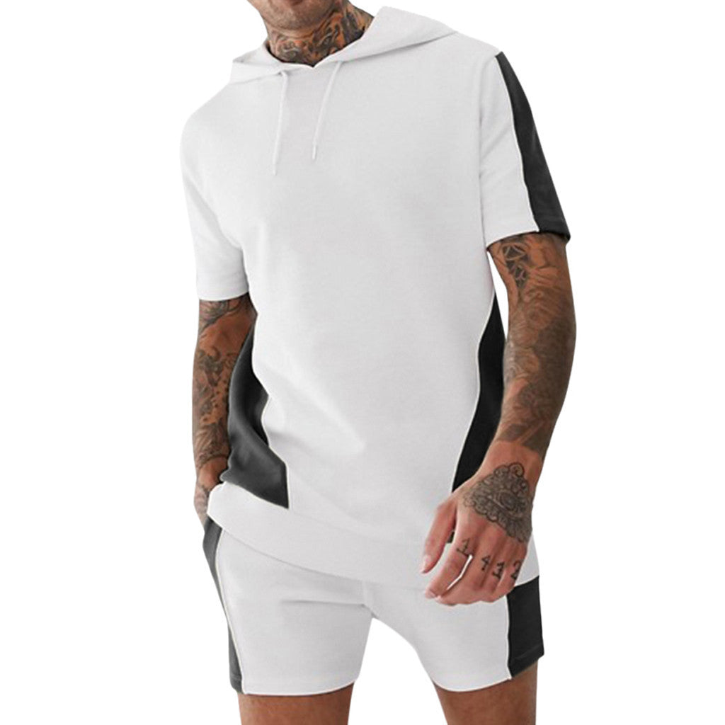 Men's hooded colorblock t-shirt