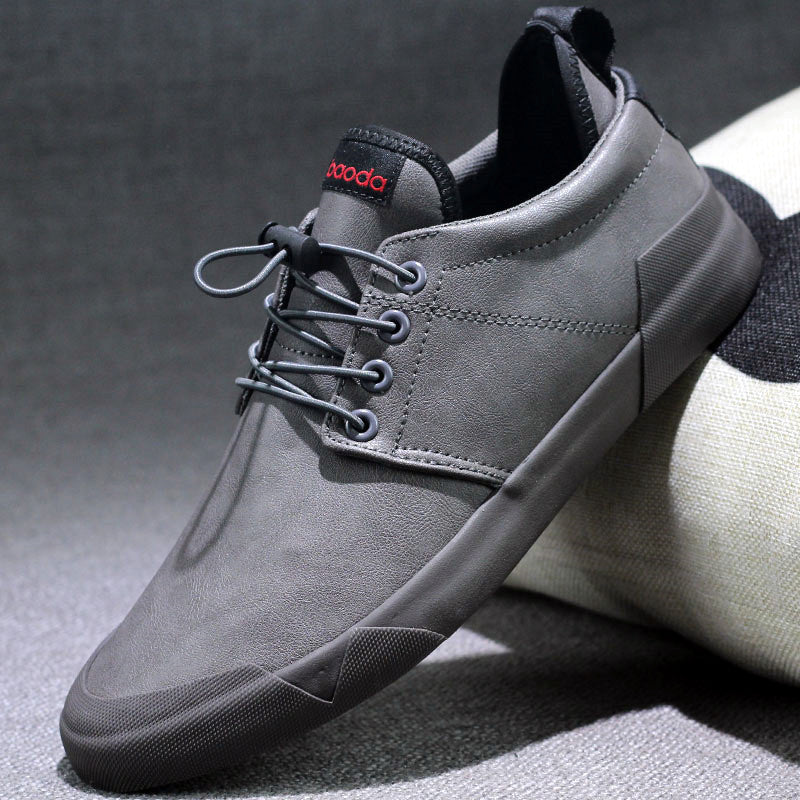 Fashion men shoes lace-up leather casual shoes Upper Material: PU Outsole Material: Rubber Closure Type: Lace-Up Fit: Fits true to size, take your normal size Shoes Type: Basic Pattern Type: Solid Department Name: Adult Feature: Breathable Feature: Waterp