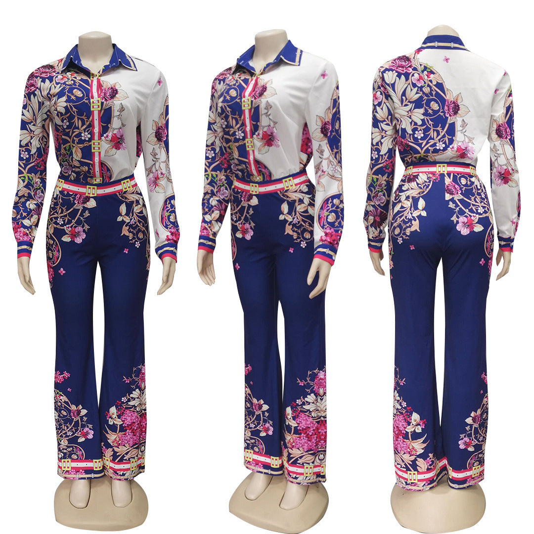 Printed flower suit