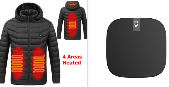 Chaqueta de hombre de algodón con calefacción inteligente con carga USB de algodón con calefacción de invierno