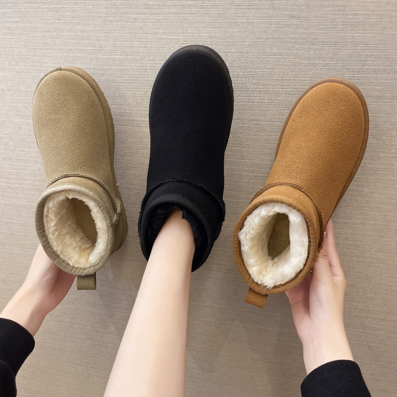 Women's  Short Tube Velvet Thickening Thermal Cotton Shoes Snow Boots