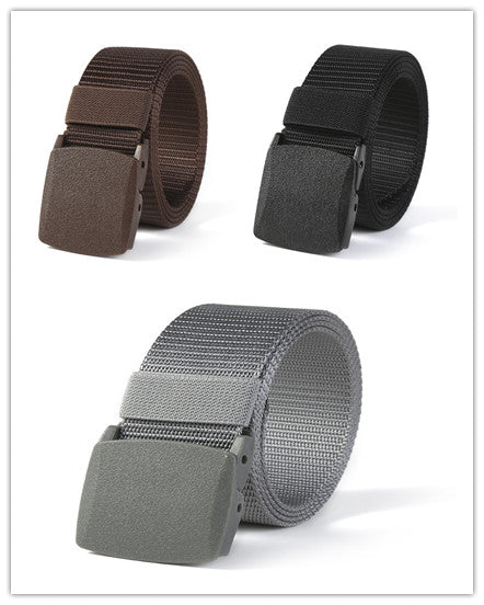 Men's Canvas Belt With Hypoallergenic Metal Plastic Buckle Casual Fabric