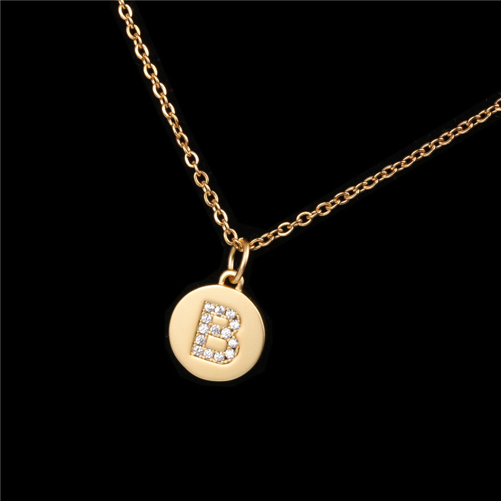 26 English Letter Pendant With Diamond Frosted Matte