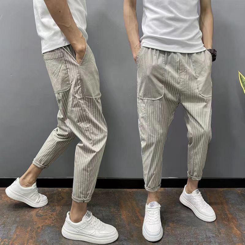 Pantalones Harem de Rayas Verticales de Estilo Coreano