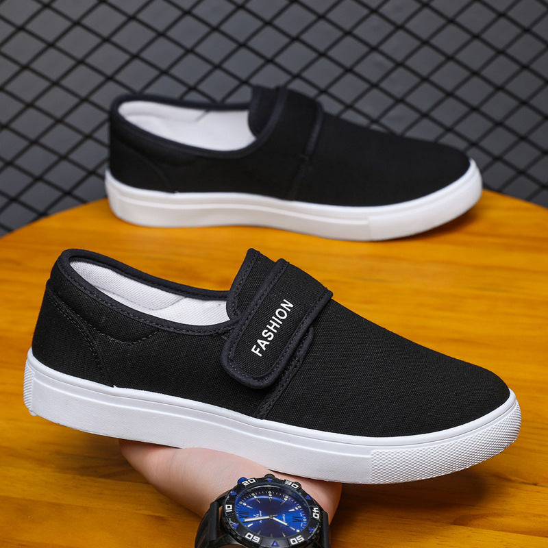 Canvas Flat Shoes Men Velcro Casual Sneakers