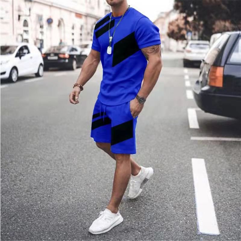 Men's Loose Fashion Casual Round Neck T-shirt Two-piece Set Product information: Fabric name: Polyester Main fabric composition: acetate fiber Size: XXS,XS,S,M,L,XL,XXL,XXL,XXXXL,5XL,6XL Suitable season: Summer Style: Casul Size: Note: 1. Asian sizes are