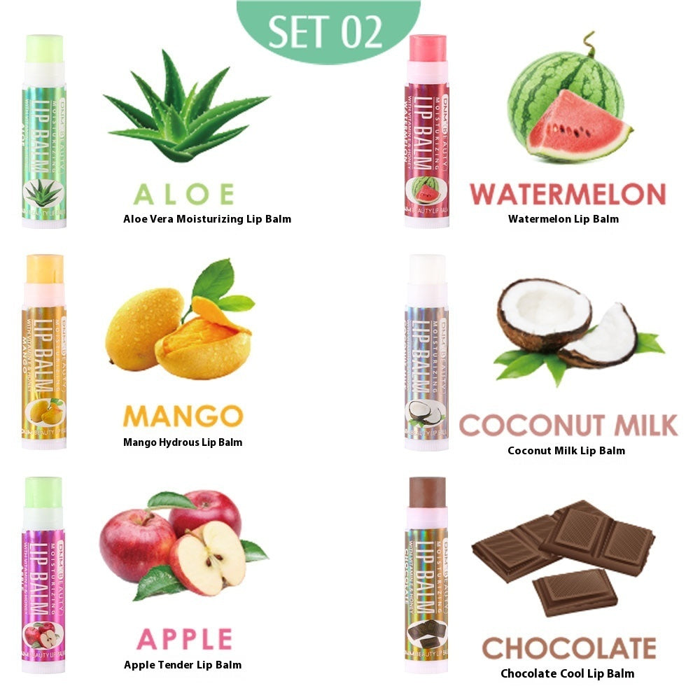 Fruit Flavor Moisturizing Water Lip Balm Suit