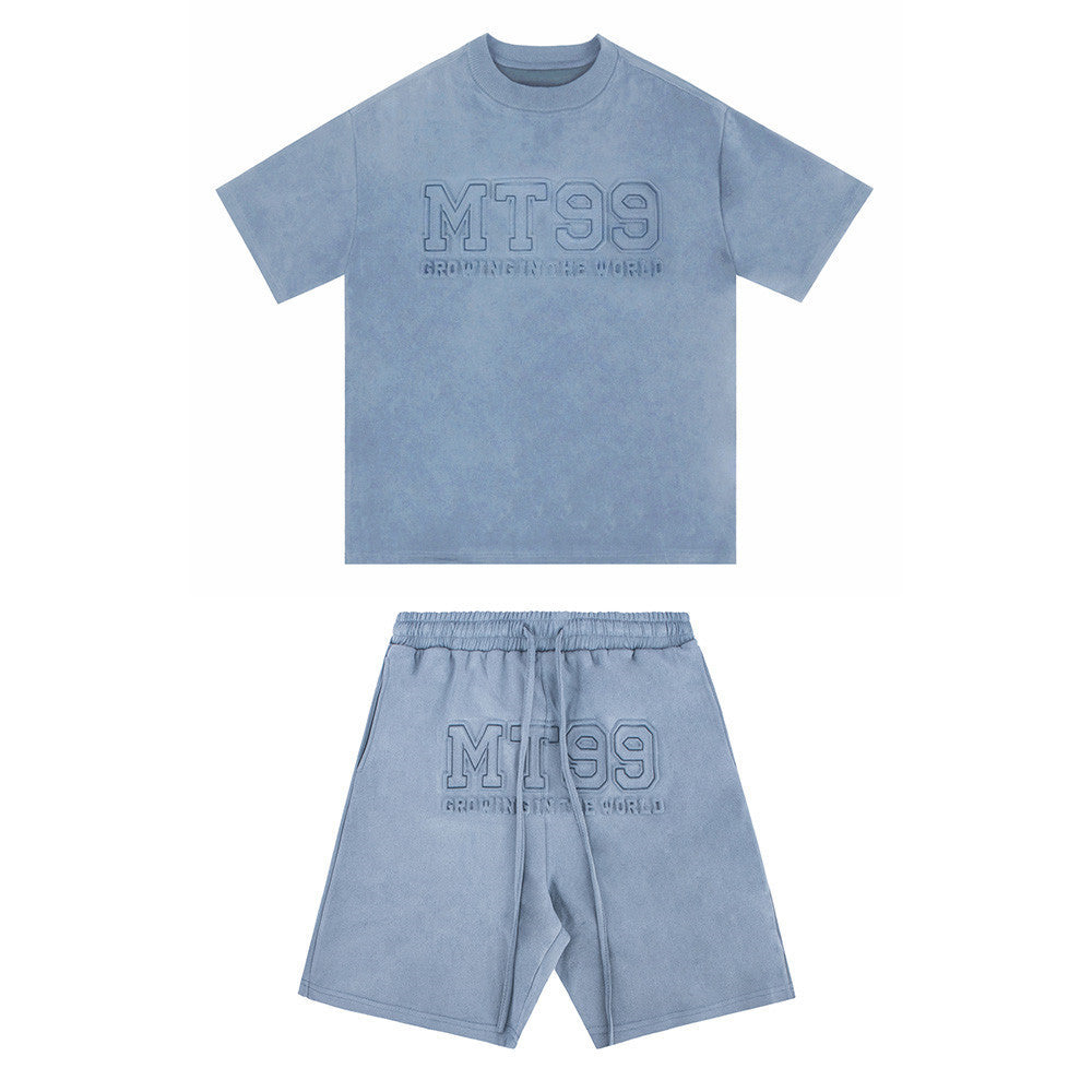 Japanese Simple Short-sleeved T-shirt Sports Shorts Two-piece Set