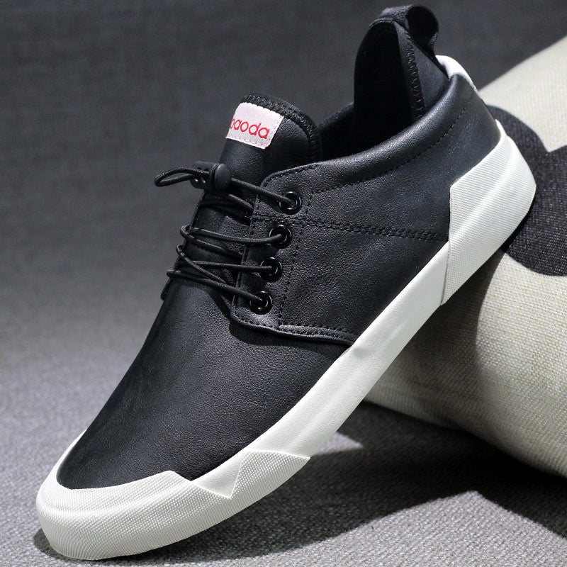 Fashion men shoes lace-up leather casual shoes Upper Material: PU Outsole Material: Rubber Closure Type: Lace-Up Fit: Fits true to size, take your normal size Shoes Type: Basic Pattern Type: Solid Department Name: Adult Feature: Breathable Feature: Waterp