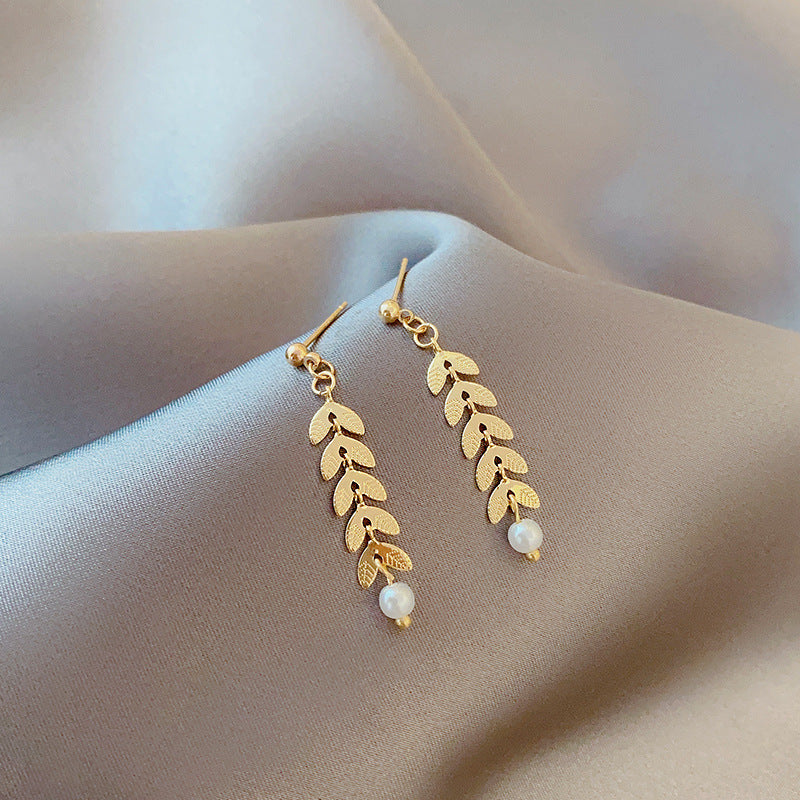 Special-interest Design Wheat Pearl Necklace Earring Bracelet Set