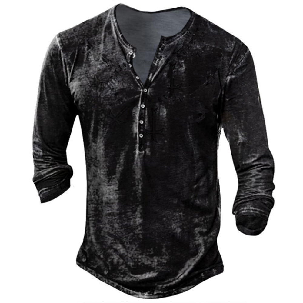 Men's Long Sleeve Digital Printing Long Sleeve Sports And Leisure