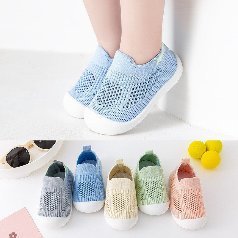 Baby Toddler Shoes Soft Bottom Non-slip Lightweight Flying Woven Shoes