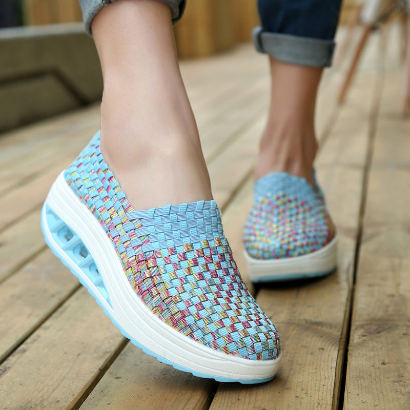 Woven rocking shoes