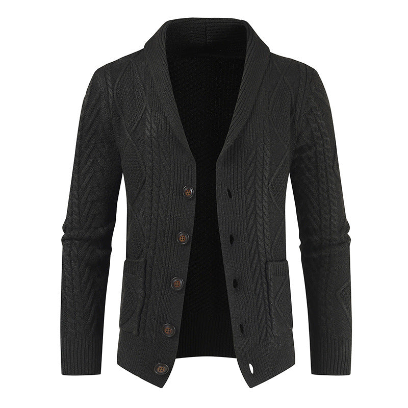 Chain Link Knit Cardigan Men's Fashion Loose Jacket Men