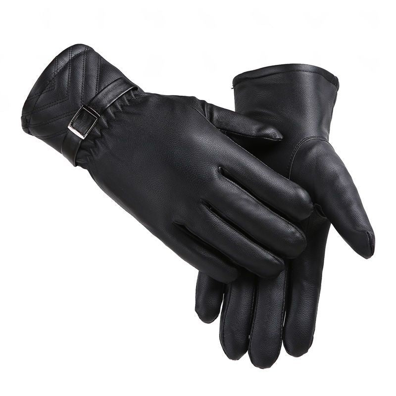 Guantes de cuero de invierno para hombre y mujer, guantes de lana grandes antideslizantes con pantalla táctil, gruesos, resistentes al frío y cálidos, para ciclismo