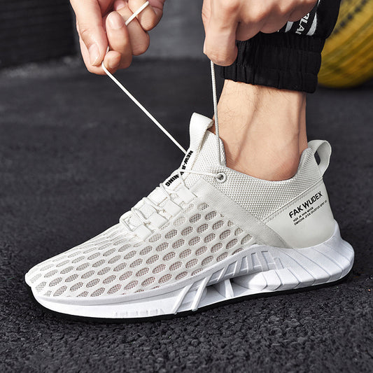 Men's And Women's Sports Shoes Flying Woven Mesh Sports Couple Shoes