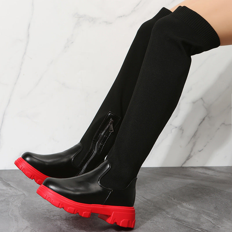 Long Boots Women Winter Shoes Fashion Side Zipper Knee High Boots