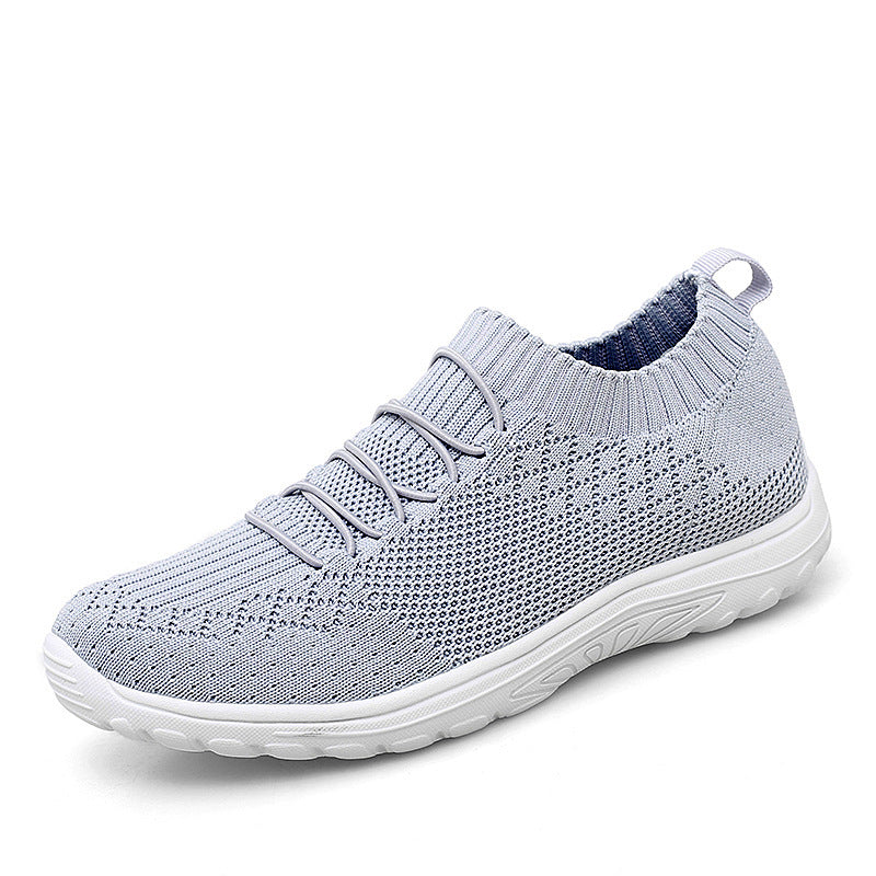 Ladies Flying Woven Mesh Shoes Plus Size Casual Sneakers