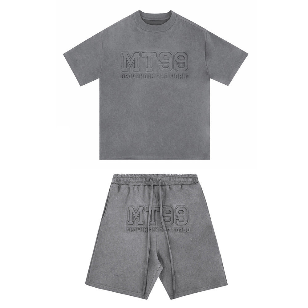 Japanese Simple Short-sleeved T-shirt Sports Shorts Two-piece Set