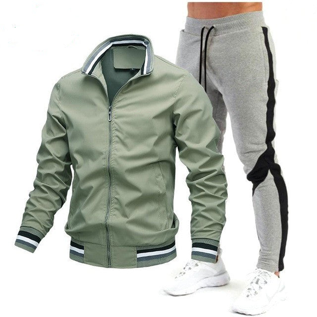 Street Running Sports Teen Jacke Stitching Printing Jogginghose Anzug