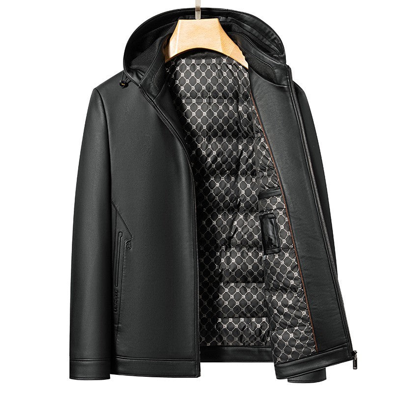 Fashion Personality Leather Down Jacket Men