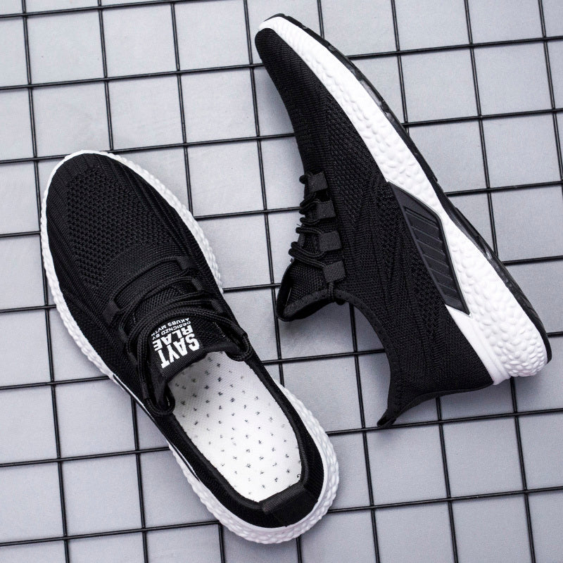 New Spring And Summer Sports Running Shoes Breathable Fly Woven Breathable Comfortable Non-slip Casual Fashion Men's Sneakers