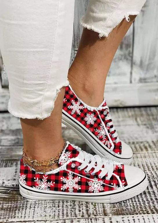 Low Top Canvas Flat Bottom Lace-up Casual Board Shoes